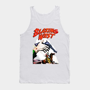 Shot in the Armed Hand Cowboy Duel Blazing West 1948 Retro Vintage Comic Cover Book Tank Top